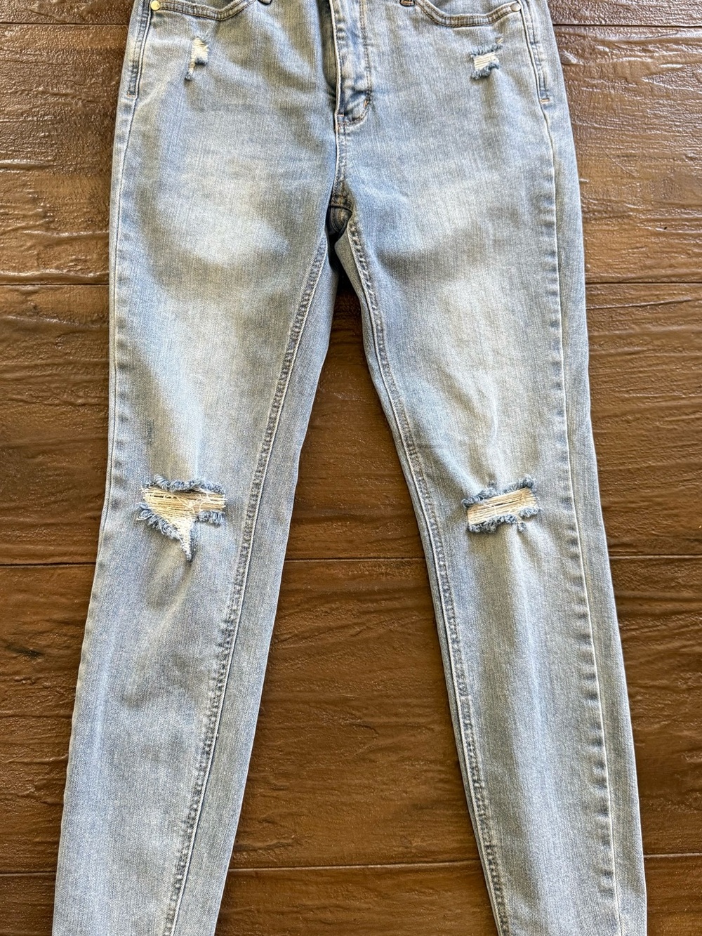 Judy Blue Light Blue Distressed Skinny Jeans